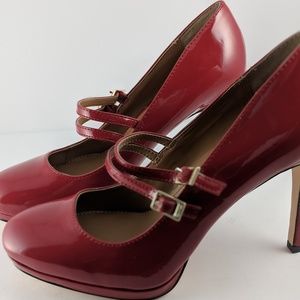 Red Calvin Klein low Platform Stiletto Heels